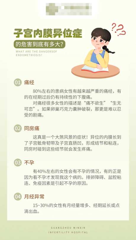 子宫内膜异位症的危害科普海报-采灵感-https://www.cailinggan.com/