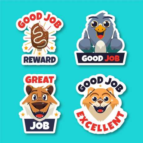 动物贴纸手举牌-采灵感-https://www.cailinggan.com/