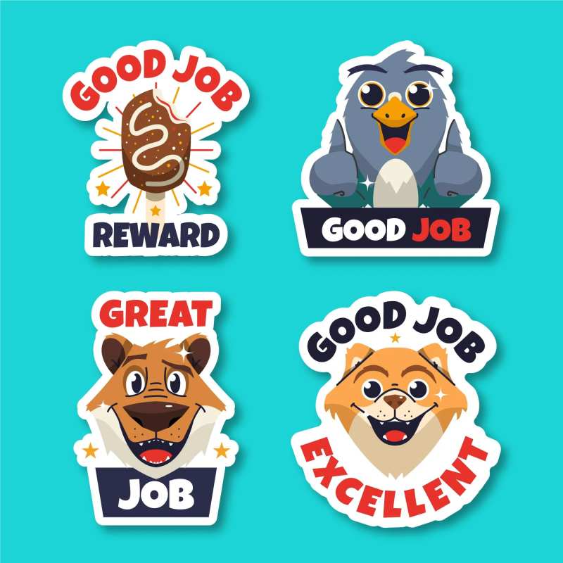 动物贴纸手举牌-采灵感-cailinggan.com