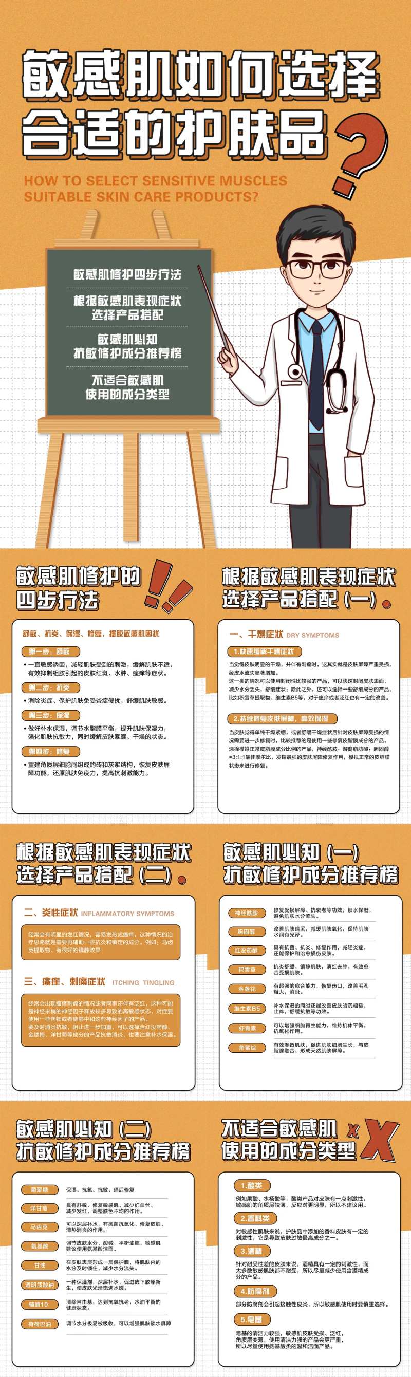 敏感肌如何选择护肤品小常识系列海报-采灵感-cailinggan.com