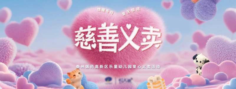 可爱毛绒宠物爱心慈善义卖活动展板-采灵感-cailinggan.com