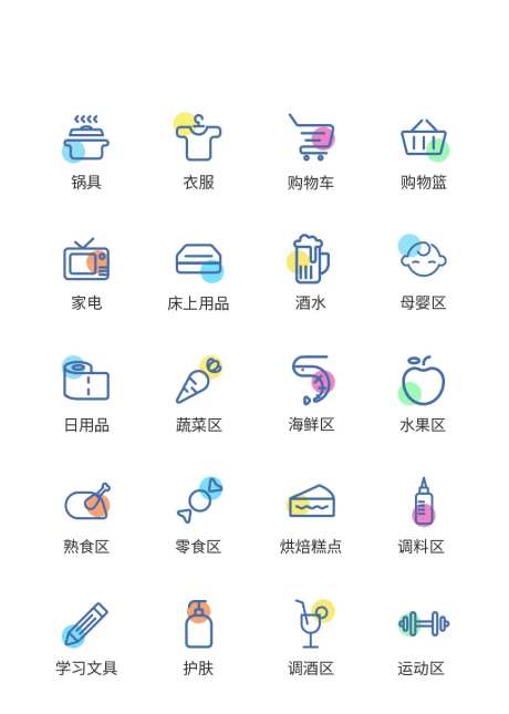超市种类UI图标-采灵感-https://www.cailinggan.com/