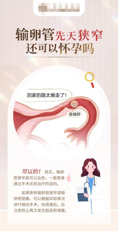 输卵管先天狭窄还可以怀孕吗海报-采灵感-https://www.cailinggan.com/