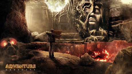 探险寻宝创意合成海报-采灵感-https://www.cailinggan.com/