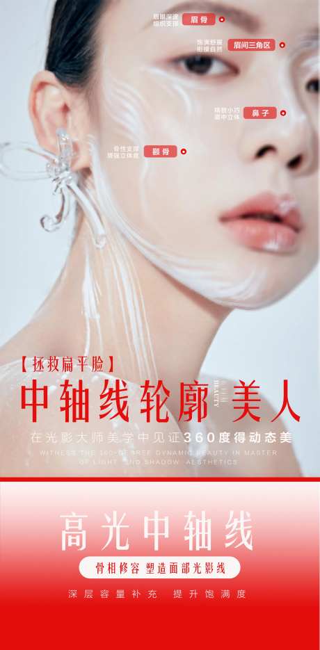 医美骨相中轴线海报-采灵感-https://www.cailinggan.com/
