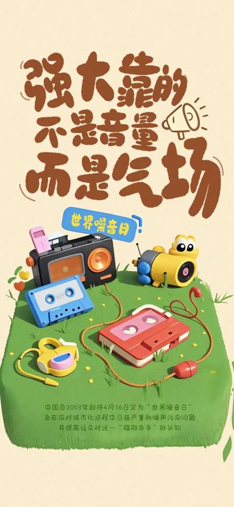 世界噪音日海报-采灵感-https://www.cailinggan.com/