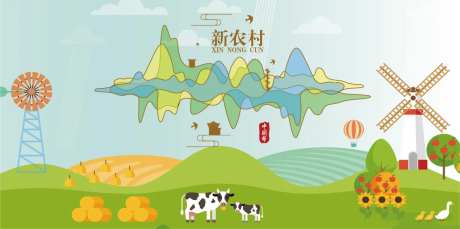 建设现代农业新农村展板-采灵感-https://www.cailinggan.com/