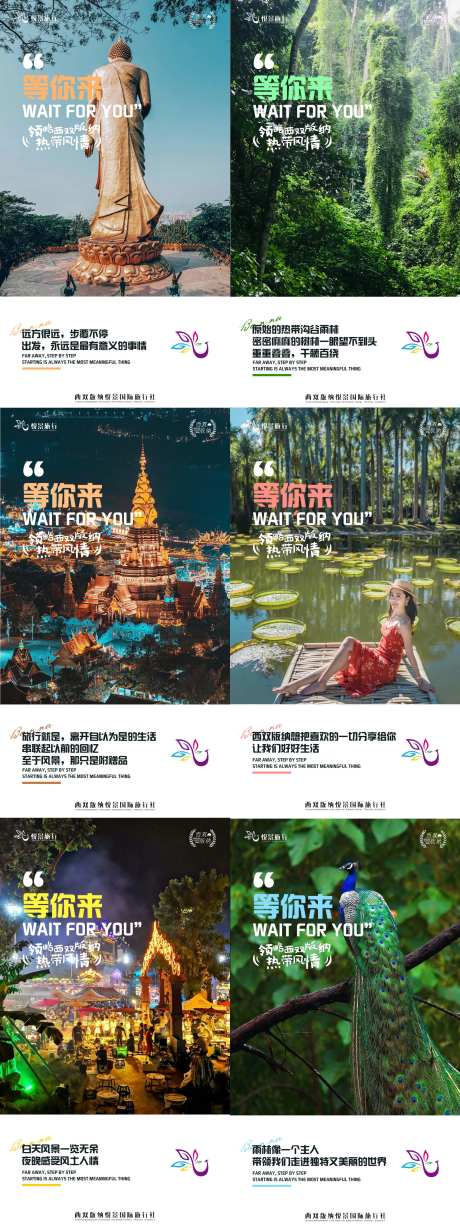 西双版纳等你来旅游海报-采灵感-https://www.cailinggan.com/