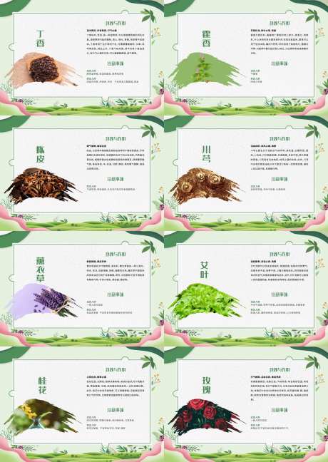 中药介绍海报香囊组合-采灵感-https://www.cailinggan.com/