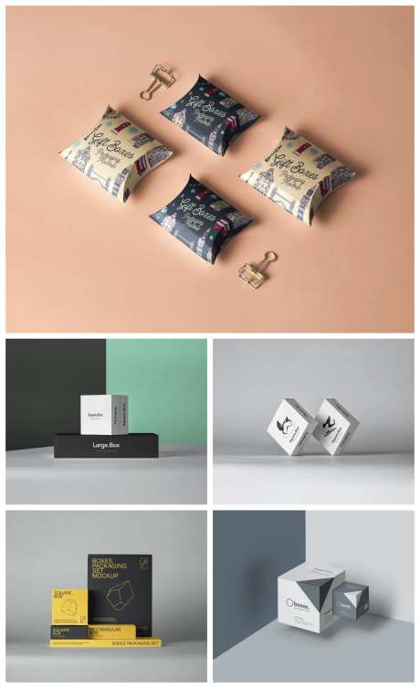 方盒方形纸盒包装样机-采灵感-https://www.cailinggan.com/