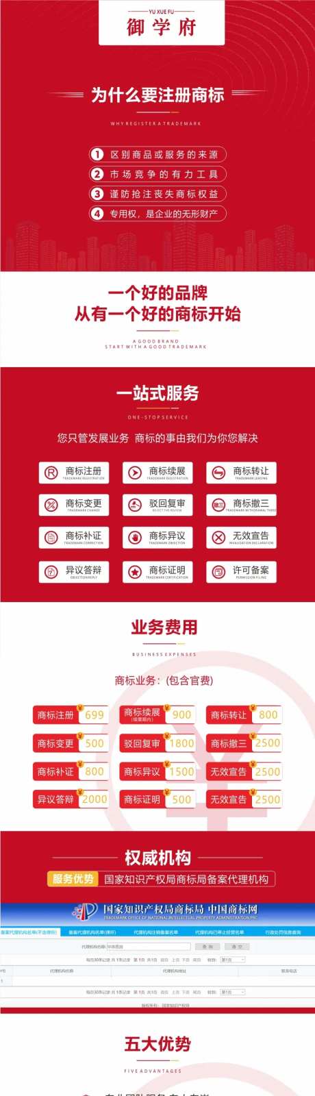 大气简约红商标注册企业服务专题设计-采灵感-https://www.cailinggan.com/