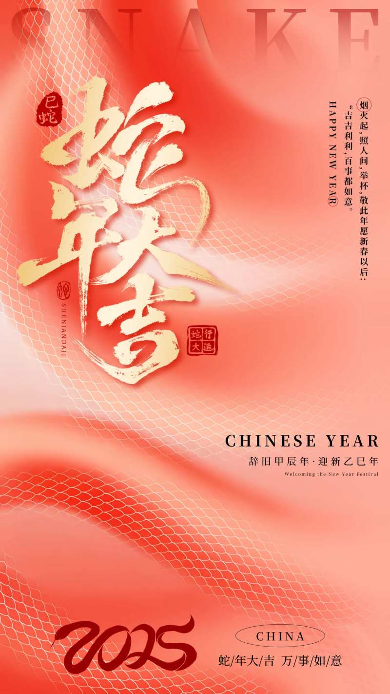 地产蛇年艺术设计海报-采灵感-cailinggan.com