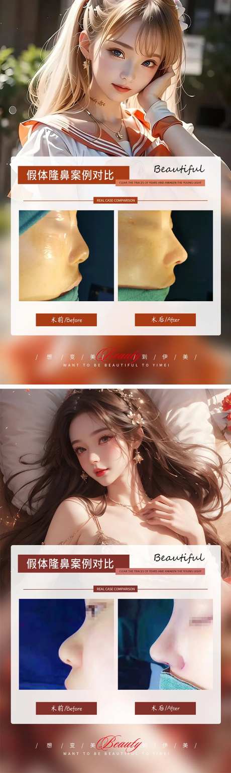 假体隆鼻案例对比-采灵感-https://www.cailinggan.com/
