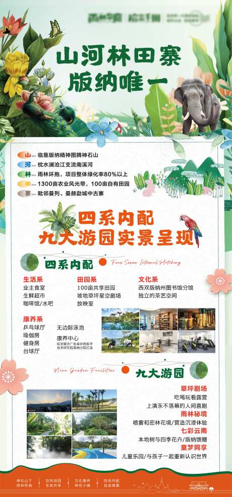 西双版纳雨林风景插画展架-采灵感-https://www.cailinggan.com/