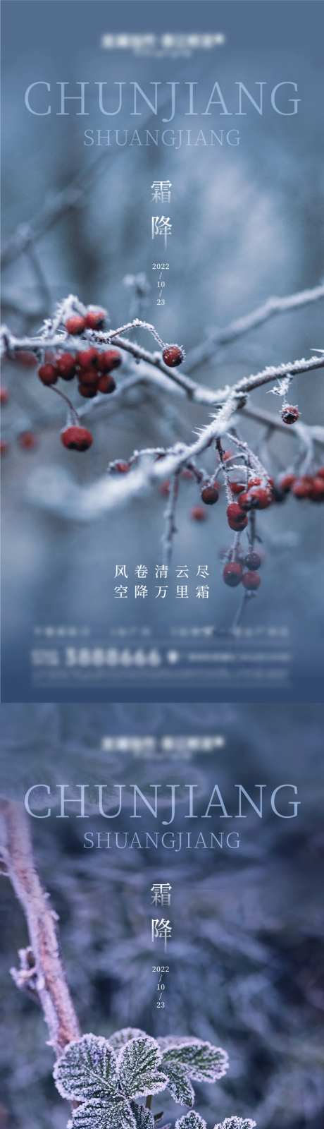 霜降雪景节气海报-采灵感-https://www.cailinggan.com/
