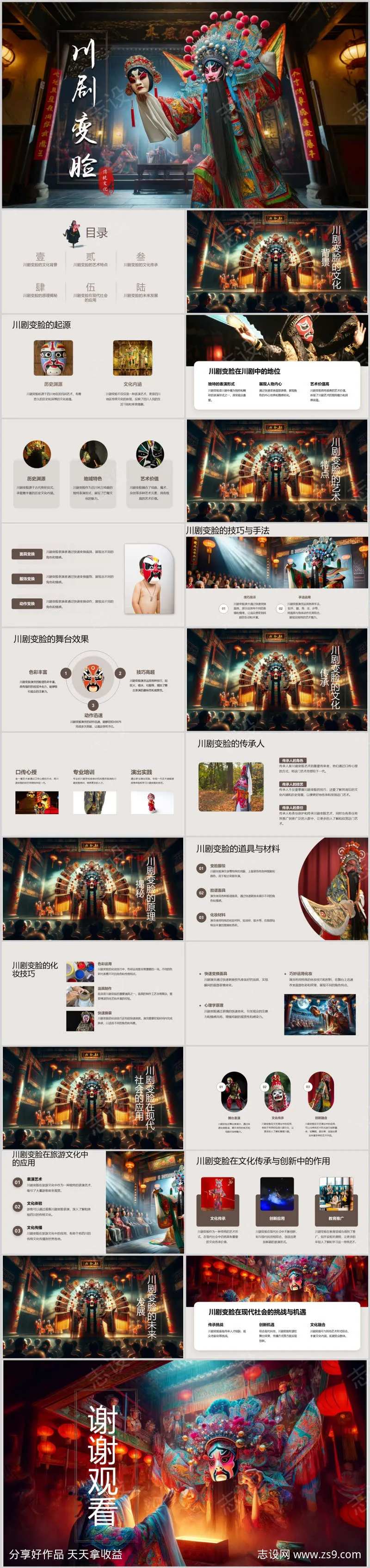 川剧变脸的文化传承与原理揭秘PPT-采灵感-cailinggan.com