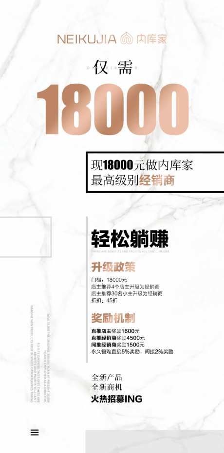 微商金色招商活动权益海报-采灵感-https://www.cailinggan.com/