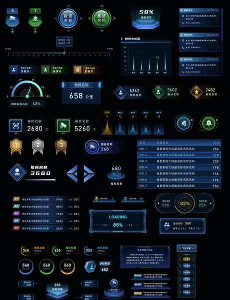 大数据可视化组件库UI设计-采灵感-https://www.cailinggan.com/