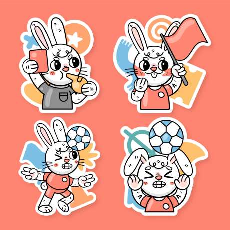 兔子卡通形象设计-采灵感-https://www.cailinggan.com/