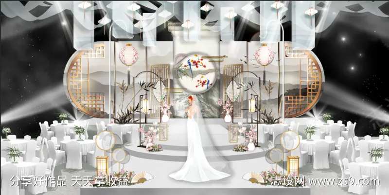 中式婚礼舞台效果-采灵感-cailinggan.com