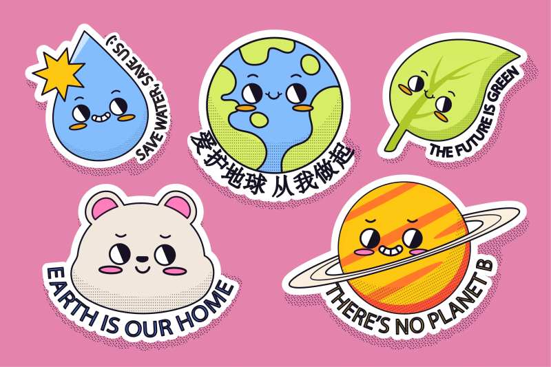 卡通地球形象设计-采灵感-cailinggan.com
