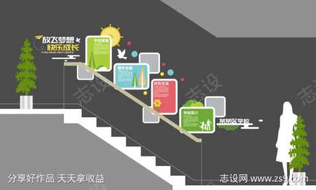 楼梯文化墙-采灵感-https://www.cailinggan.com/