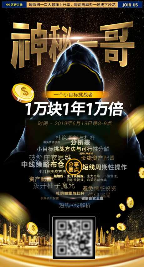 神秘一哥培训人物宣传海报-采灵感-https://www.cailinggan.com/