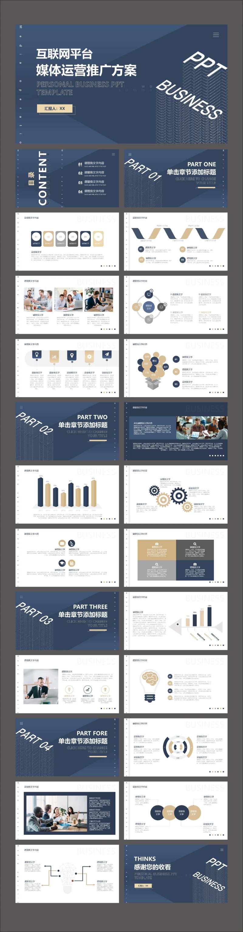 现代个性运营工作总结PPT-采灵感-cailinggan.com