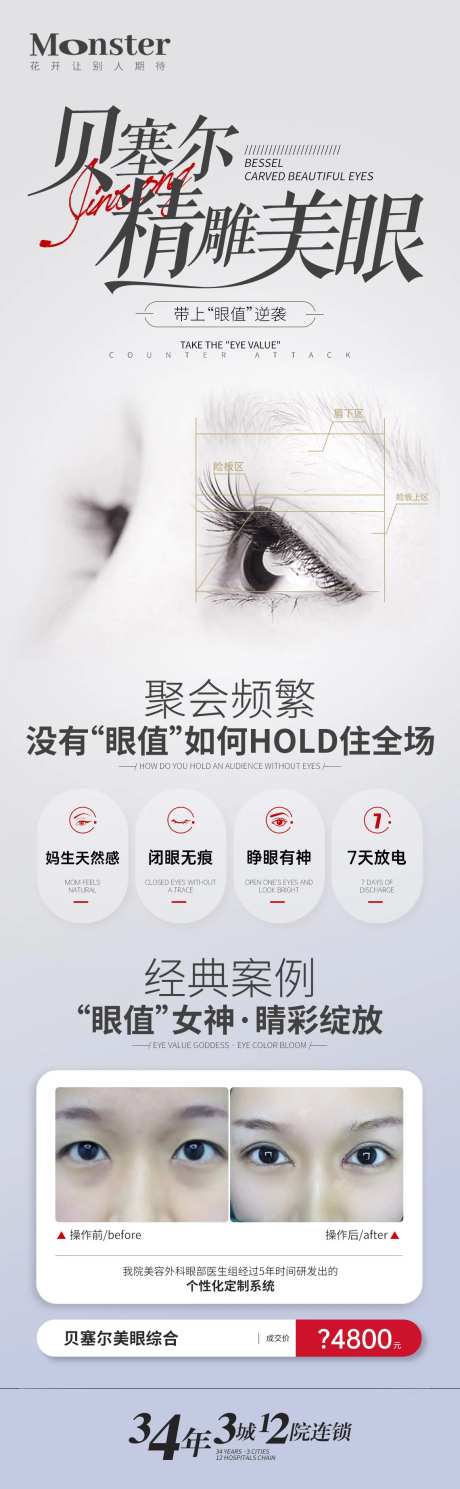 医美贝塞尔重睑专题海报-采灵感-https://www.cailinggan.com/