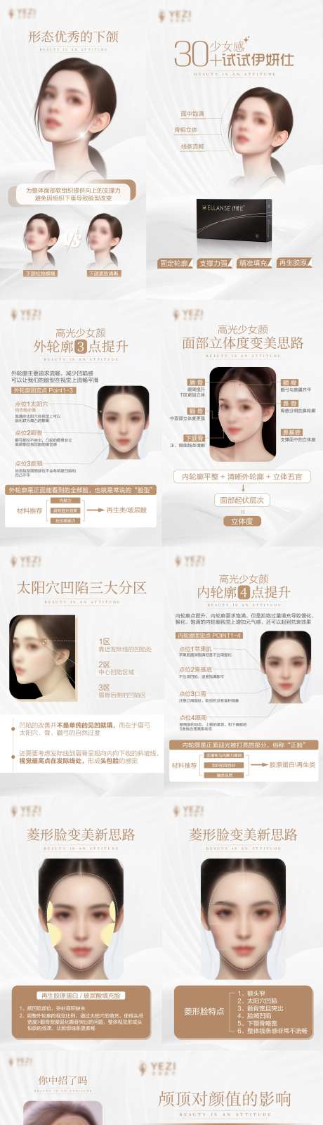 医美伊妍仕外轮廓内轮廓美学标准海报-采灵感-https://www.cailinggan.com/