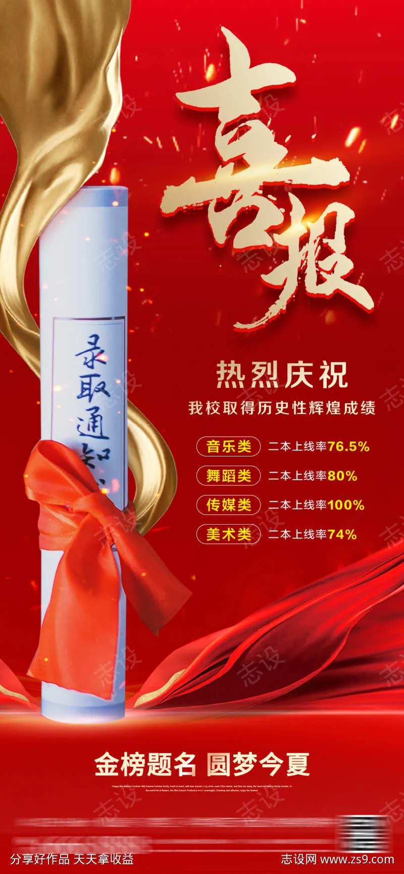 高考录取通知书喜报-采灵感-cailinggan.com