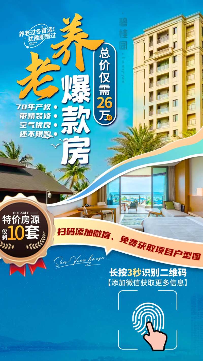 养老海景房海报-采灵感-cailinggan.com