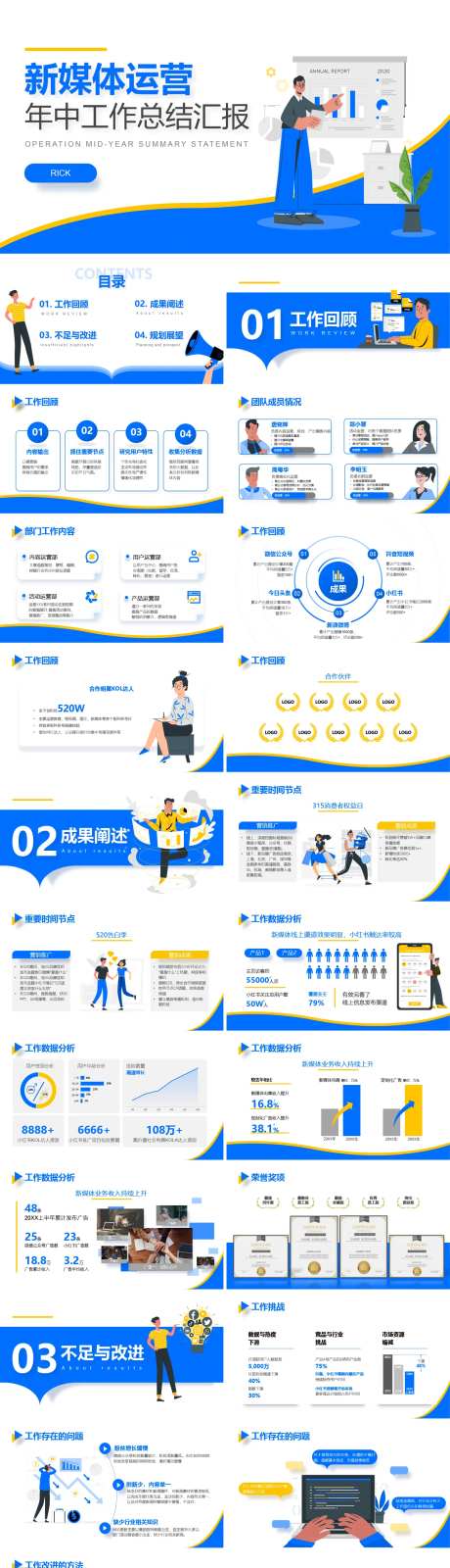 新媒体运营年中工作总结汇报PPT-采灵感-https://www.cailinggan.com/