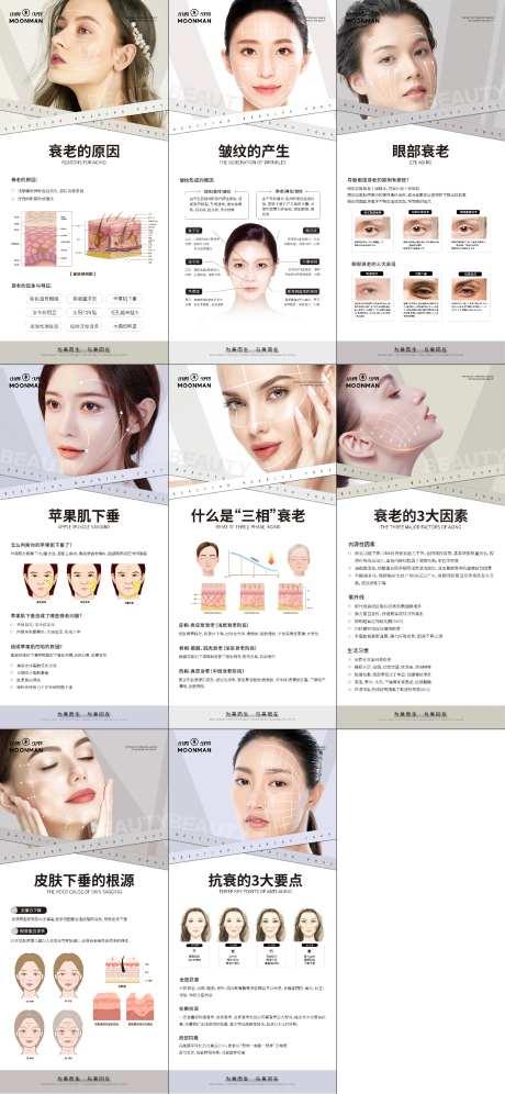 皮肤衰老知识科普系列海报-采灵感-https://www.cailinggan.com/