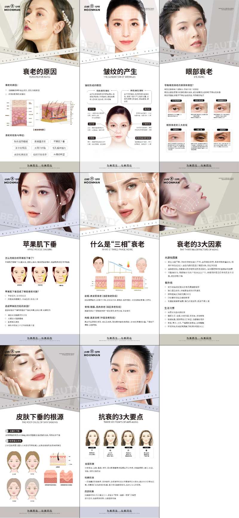 皮肤衰老知识科普系列海报-采灵感-cailinggan.com