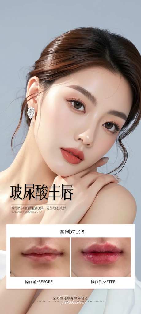 玻尿酸丰唇案例海报-采灵感-https://www.cailinggan.com/