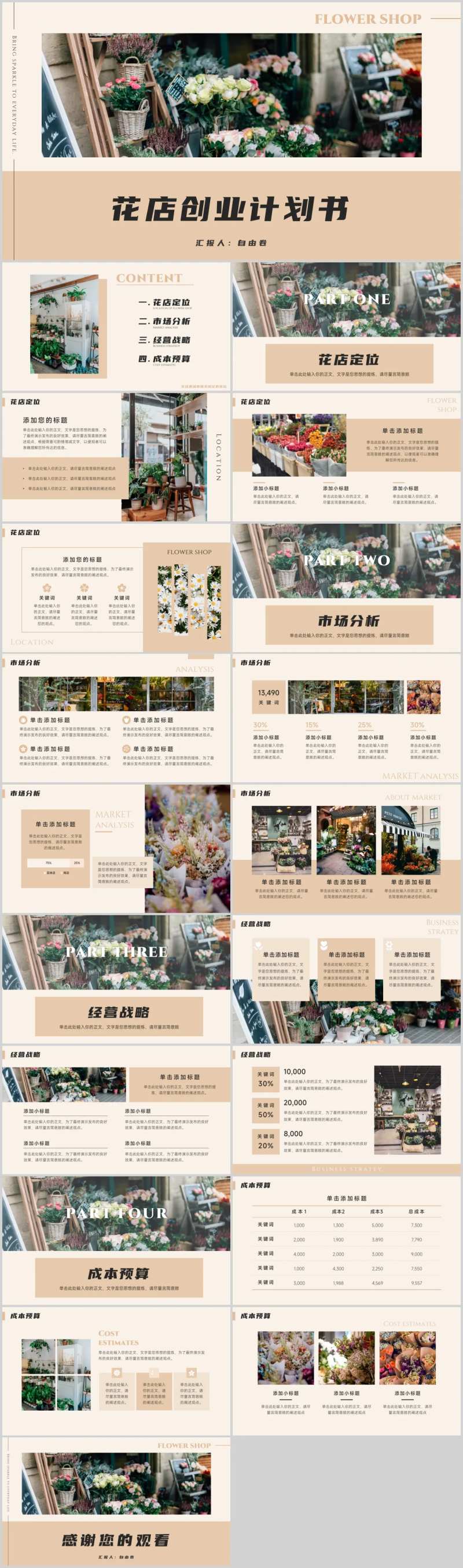 花店创业计划书PPT-采灵感-cailinggan.com