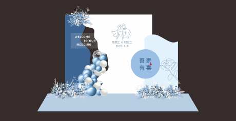 蓝色婚礼美陈-采灵感-https://www.cailinggan.com/