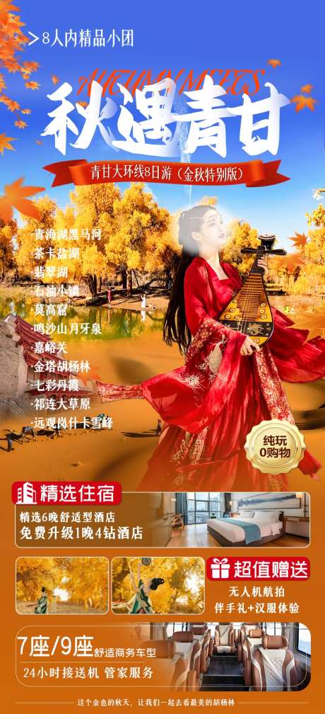 秋遇青甘大环线旅游海报-采灵感-https://www.cailinggan.com/