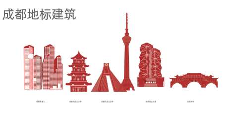 城市地标建筑线稿-采灵感-https://www.cailinggan.com/