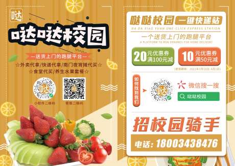 跑腿外卖DM宣传单页-采灵感-https://www.cailinggan.com/