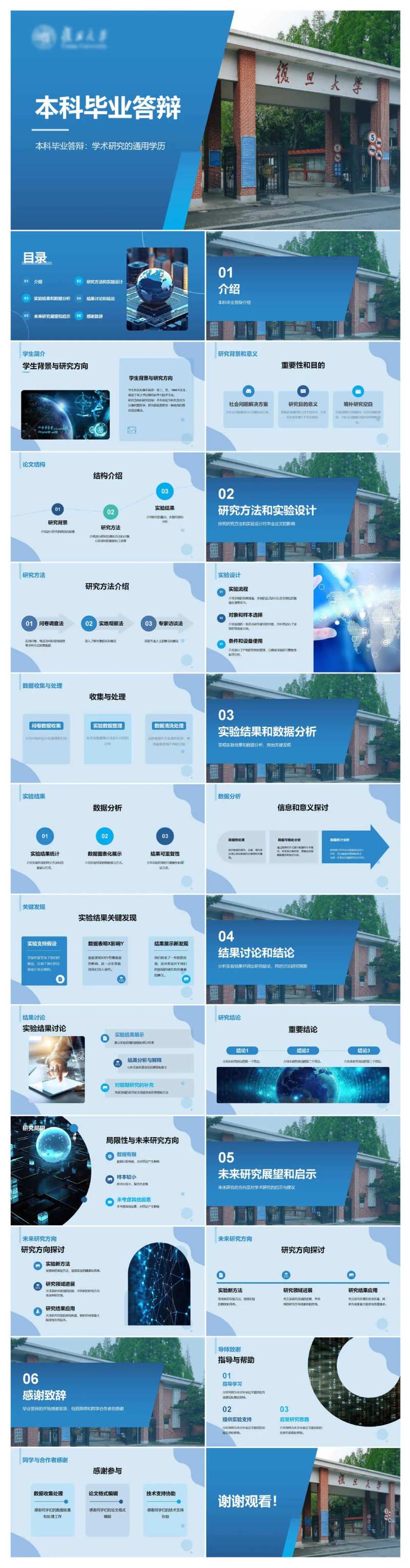 复旦大学本科毕业答辩PPT模板-采灵感-cailinggan.com