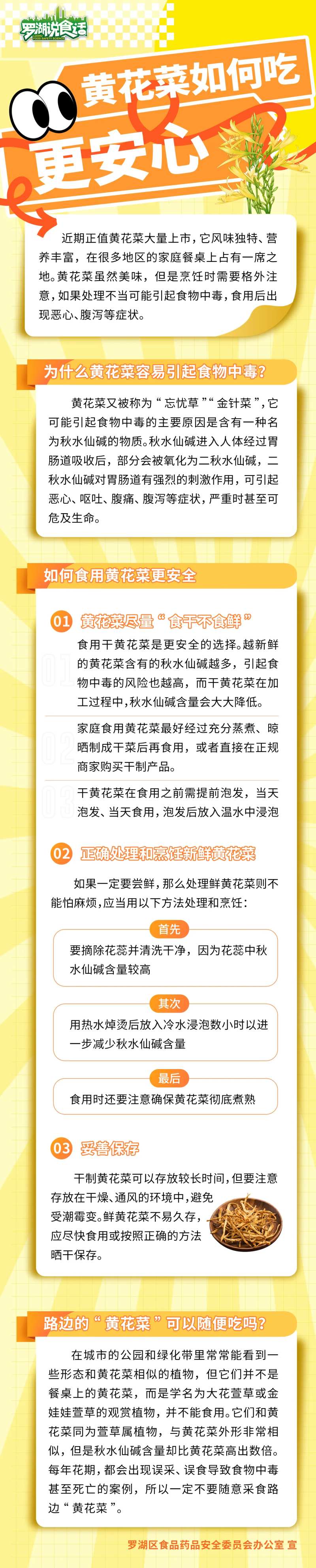 黄花菜如何吃更安心科普海报长图-采灵感-cailinggan.com