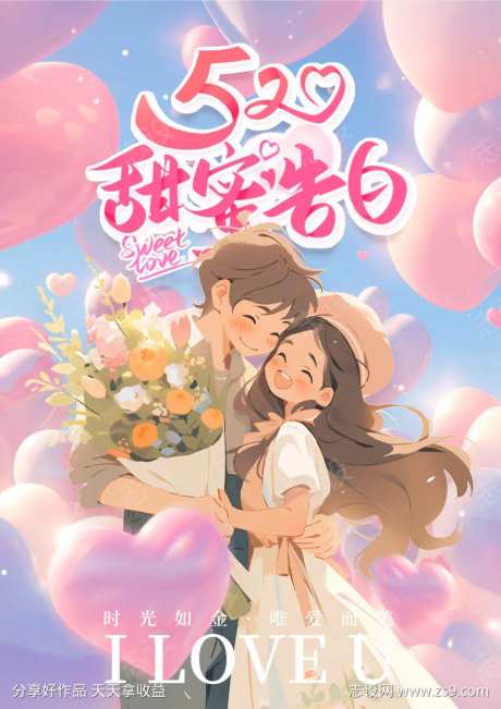 520甜蜜告白海报-采灵感-https://www.cailinggan.com/