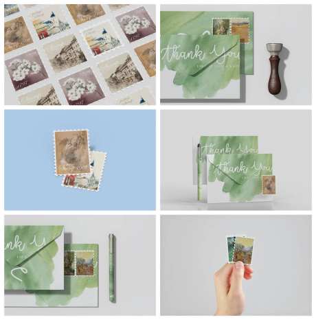 邮票信纸信封样机-采灵感-https://www.cailinggan.com/