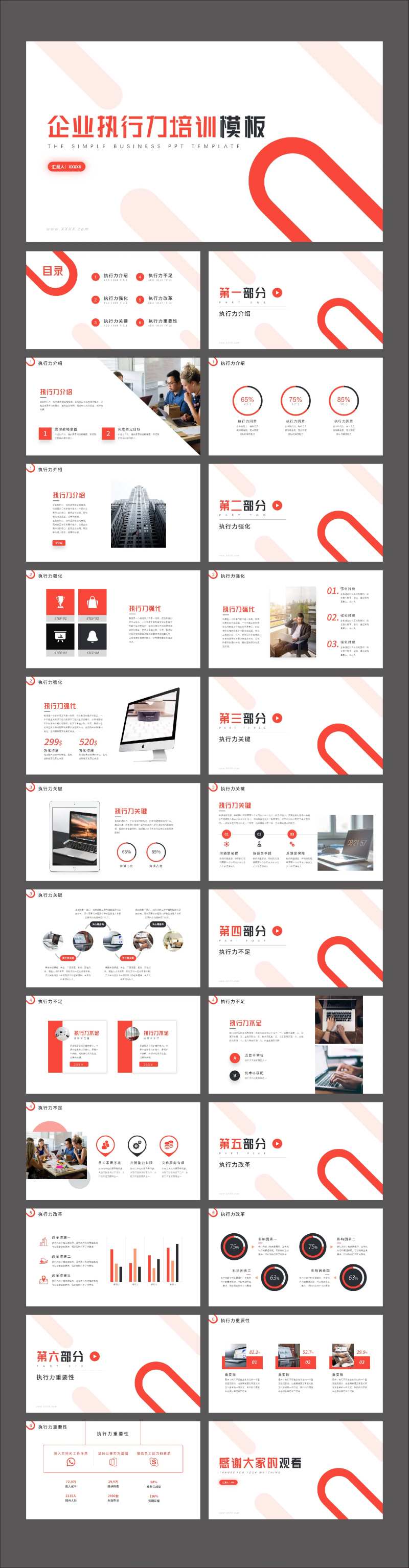 红色商务风企业执行力培训PPT-采灵感-cailinggan.com