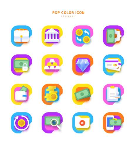 金融货币UI主题图标-采灵感-https://www.cailinggan.com/