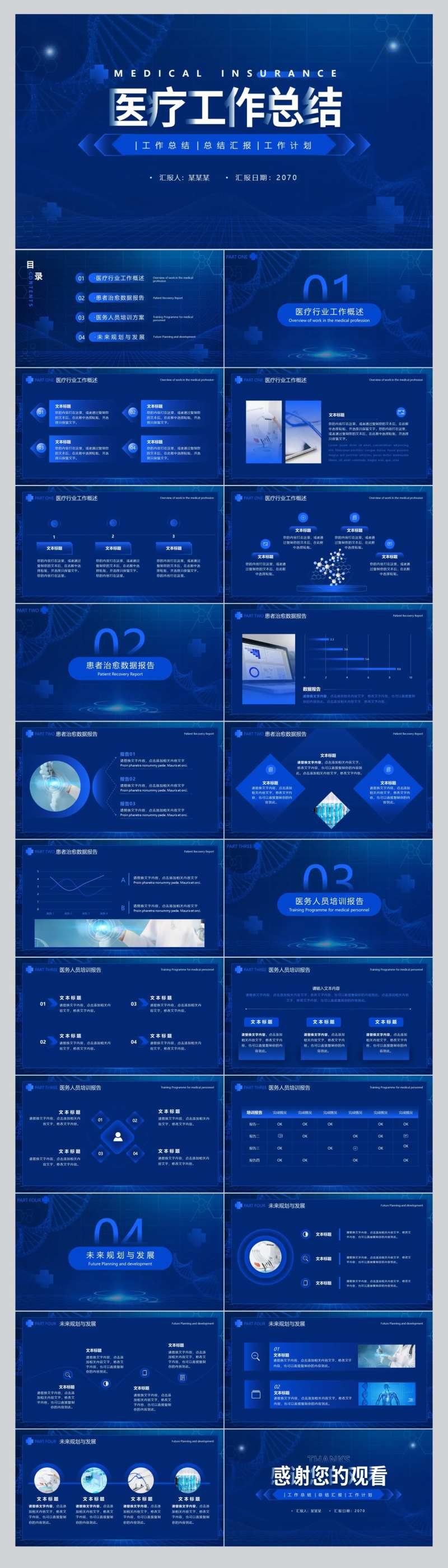 科技风医疗工作总结计划PPT-采灵感-cailinggan.com