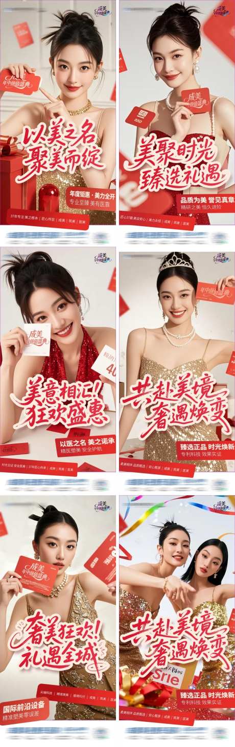 医美品牌特惠政策专题活动系列海报-采灵感-https://www.cailinggan.com/