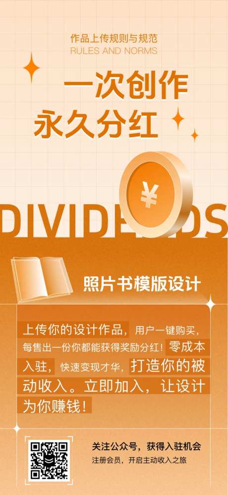 一次创作照片书永久分红海报-采灵感-https://www.cailinggan.com/